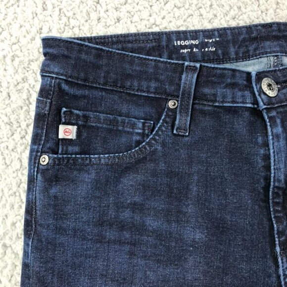 AG Womens Size 29 Contour 360 Dark Wash Legging Super Skinny Raw Hem Ankle Jeans - Picture 3 of 16